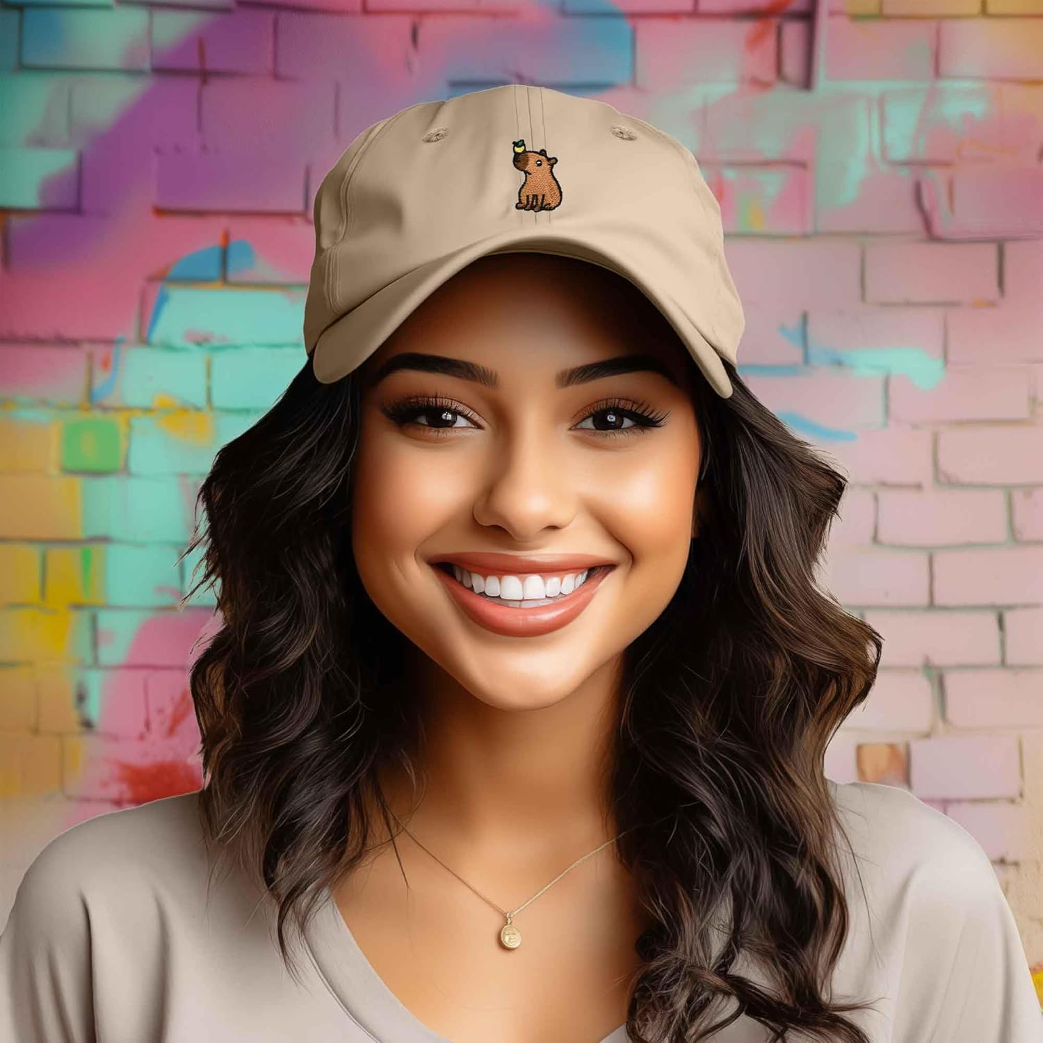 DALIX Capybara Cap Embroidered Dad Baseball Hat Cotton Adjustable Womens