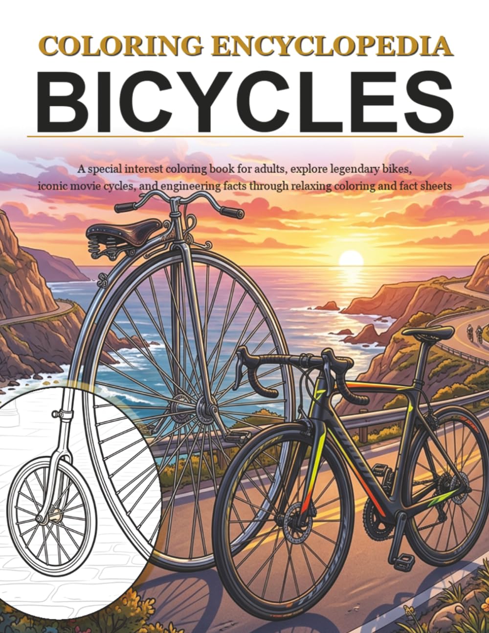 Coloring Encyclopedia - Bicycles: A special interest coloring book for adults, explore bicycles through relaxing coloring and informative fact sheets