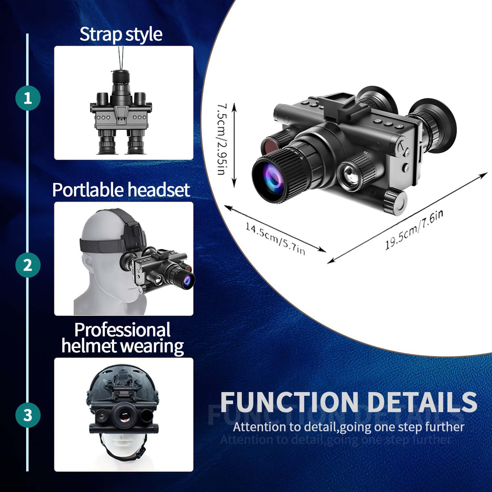 4K Digital Infrared Head Mounted Night Vision Goggles per adulti, occhiali termici tattici militari binocoli per visione notturna con scheda di memoria 32G
