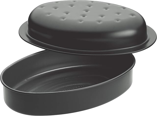 MasterClass Self-Basting Non-Stick Roasting Tin with Lid, Carbon, Grey, 27 x 21cm
