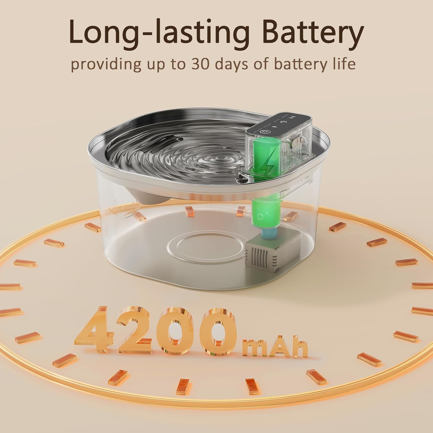 Diagram illustrating the 4200mAh long-lasting battery