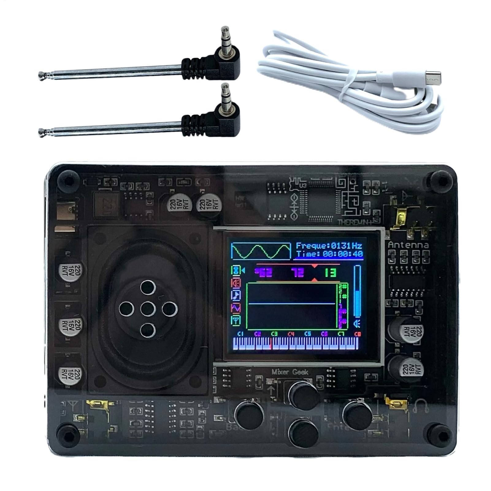 Theremin - Strumento musicale con schermo OLED, dispositivo creativo | elettronico, tastiera multi suono retrò, strumento musicale portatile con design innovativo, accessorio da viaggio per