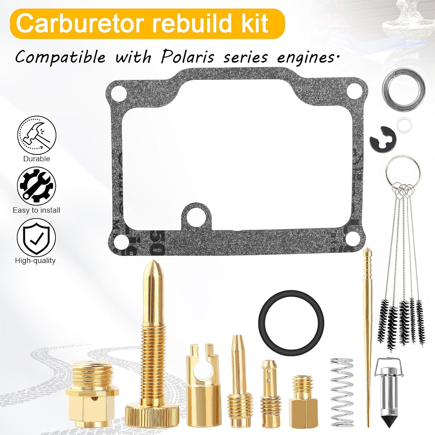 Carburetor Rebuild Kit Compatible with Sportsman 400 400L Sport 400 400L Scrambler 400 Big Boss 300 400L Trail Boss 250 350L Trail Blazer 250 400 Xplorer 250 300 400 400L Xpress ATV Carb Repair