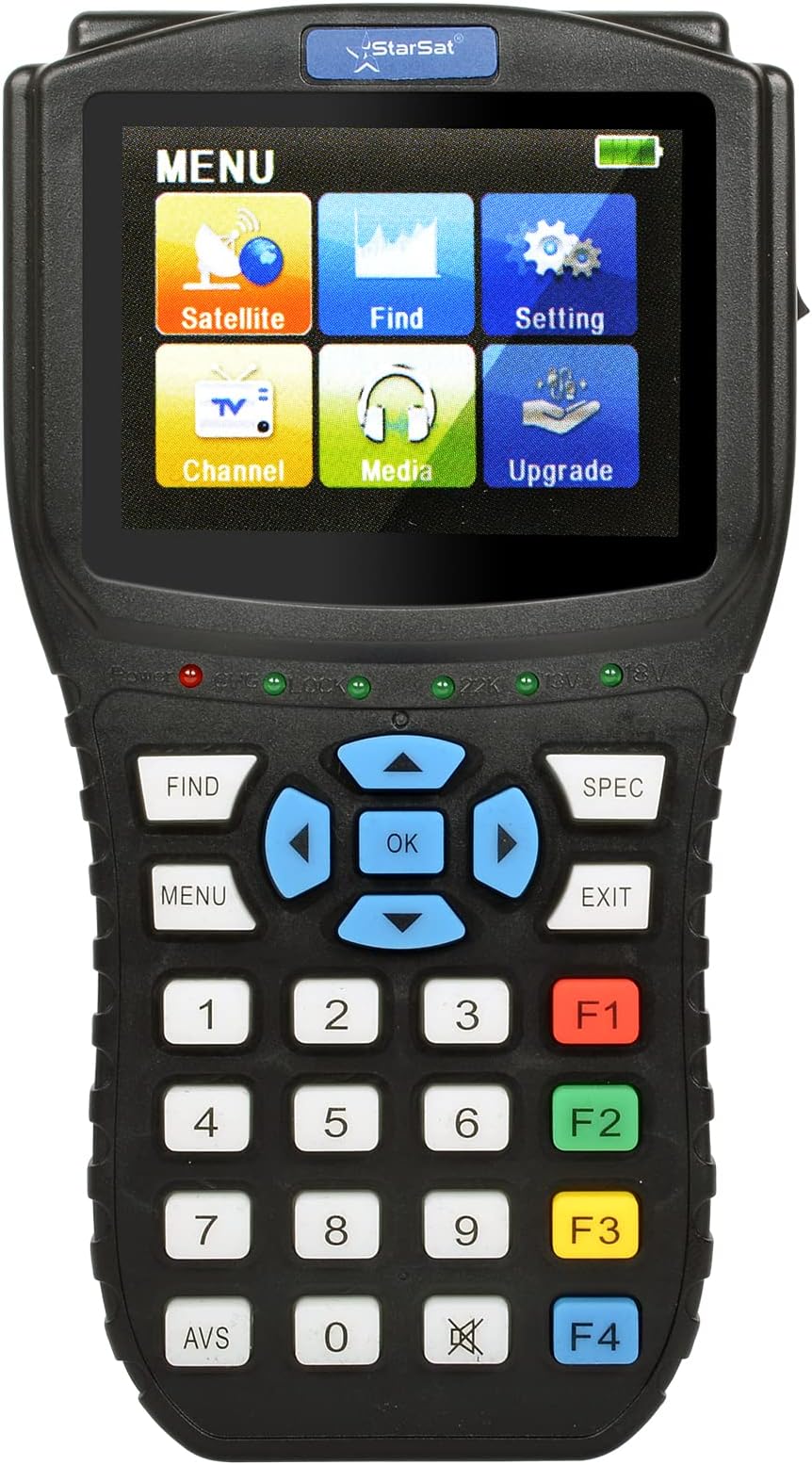 SF-05 Digital Satellite Finder with 3.5" TFT LCD, DVB-S/S2, CCTV TESTING, AHD 5MP, USB, RF In, HDTV, 4K Supported, Full HD, SPECTRUM ANALYZER & MULTI-LINGUAL UI