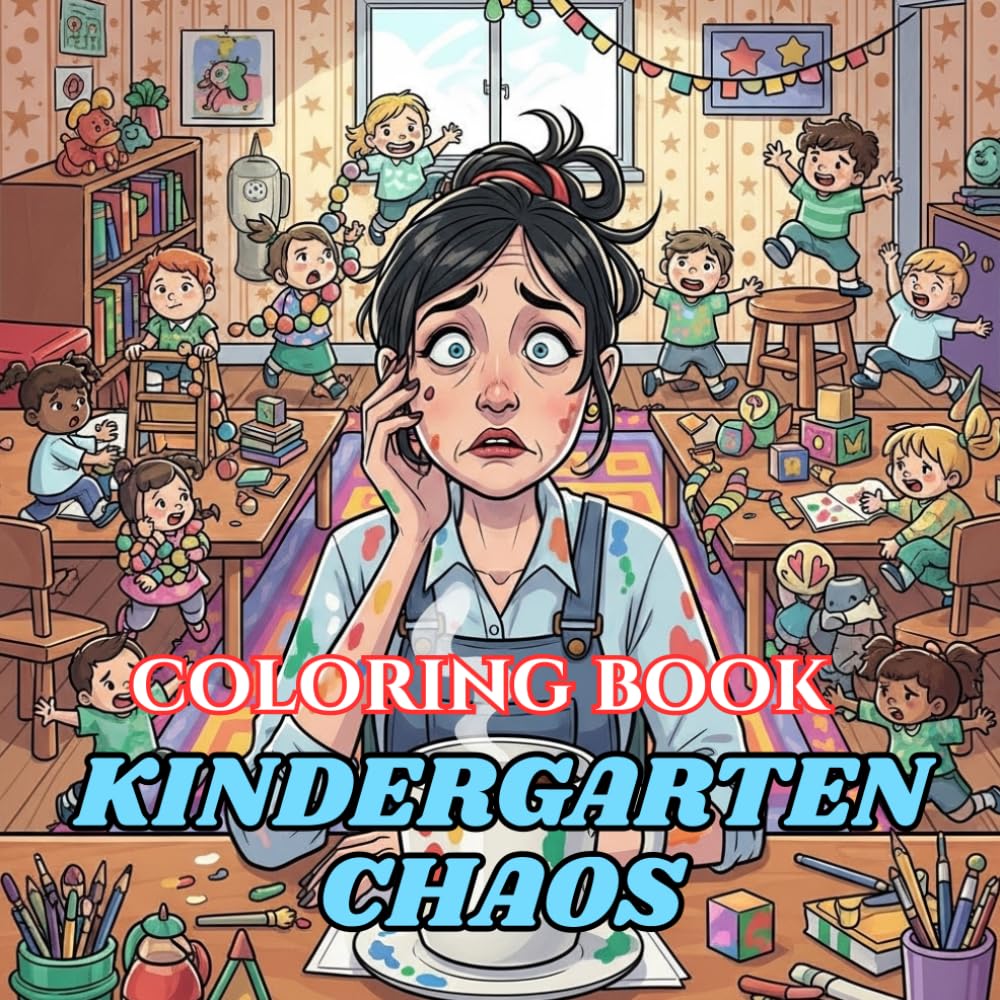 Kindergarten Chaos Coloring Book: Funny Stress Relief for Teachers Surviving Tiny Humans, Glitter, and Endless Questions (Teacher Survival Coloring Series)