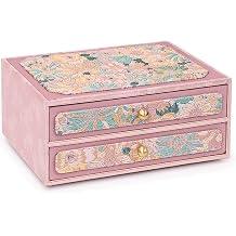 Luxury Jewlery Box Exquisite Jewelry Box for Women 2-Layer 3-Layer Jewelry Case with Intricate Patterns Jewelry Organizer BoxPink,26 * 19.5 * 12CM