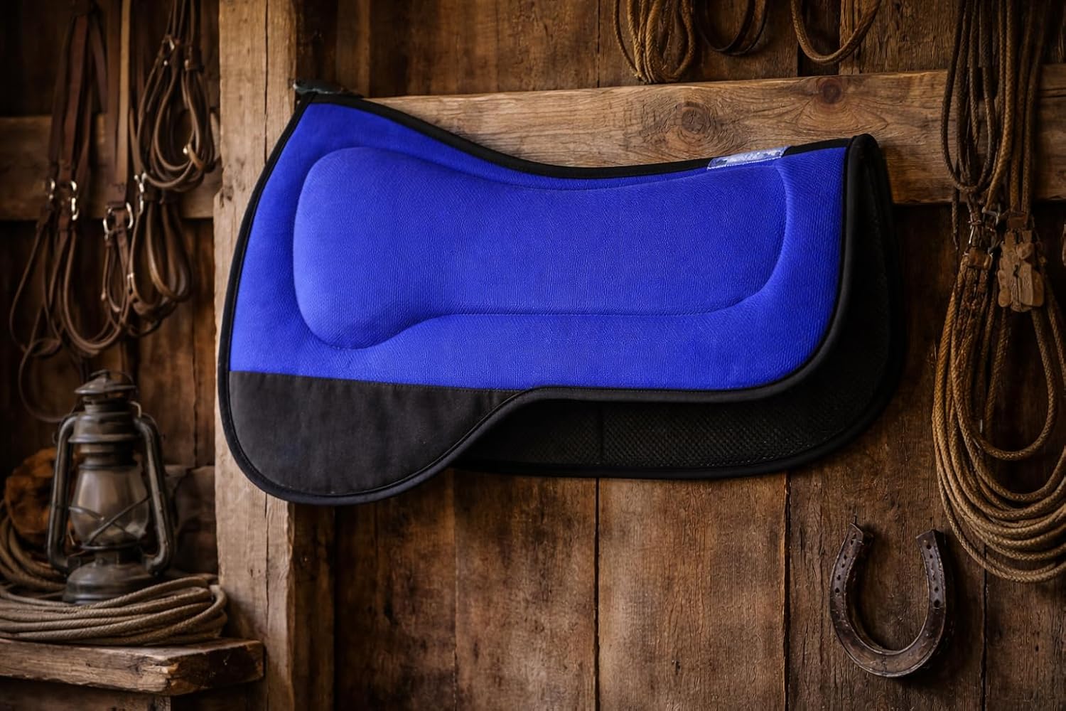 CHALLENGER 27"x18" Western Round Skirt Barrel Neoprene Saddle Pad Black 39199