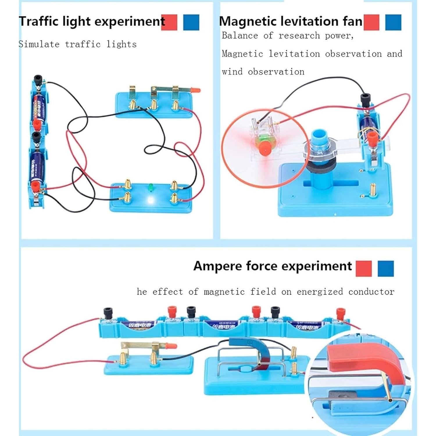 Kit for esperimenti elettromagnetici della Scuola Media, amperometro da 50+ circuiti