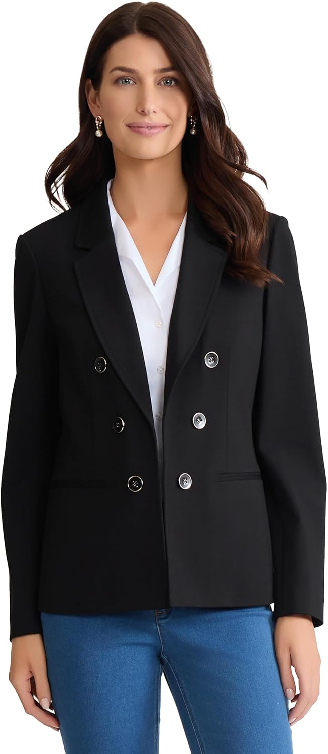 Jones New York Women's Stretch Faux Double-Breasted Blazer