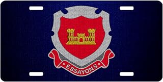 Premium Aluminum License Plate - U.S. Army Corps of Engineers, Regimental Insignia