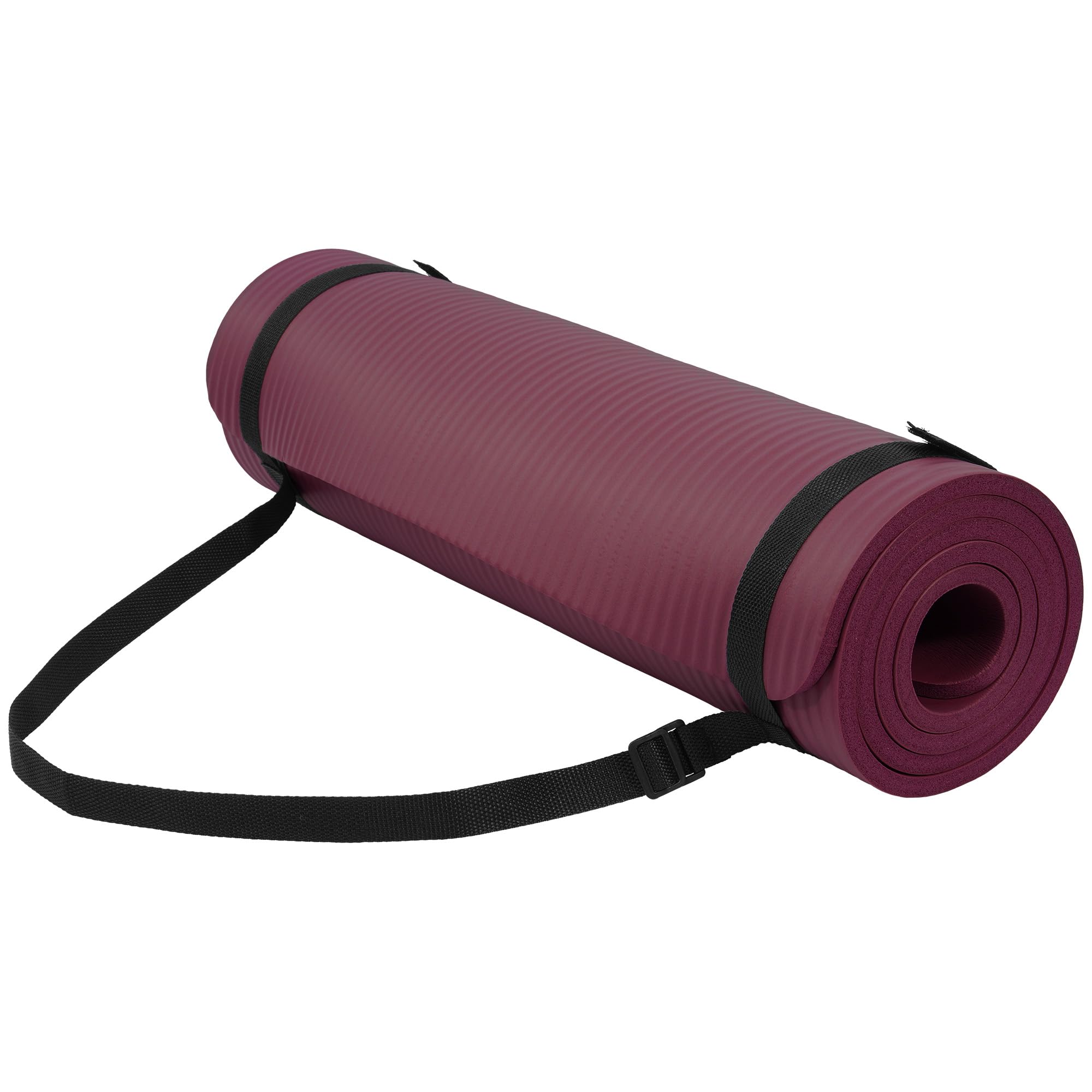 Fitvids Yogamatte mit Tragegurt, extra dick, hohe Dichte, reißfest, 1,27 cm, mehrere Farben