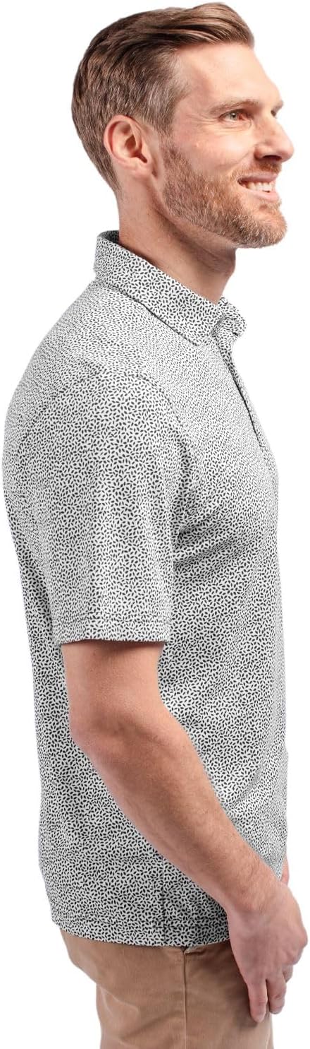 Cutter & Buck Virtue Eco Pique Botanical Print Recycled Mens Polo