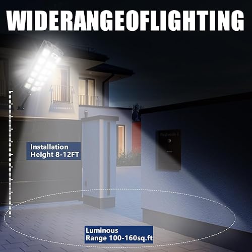 Miniatura 5 de Jercoda Luz solar de calle de 1000 W impermeable para exteriores, 100000 lm 6500 K, luz de calle LED del atardecer al amanecer, luz solar con sensor