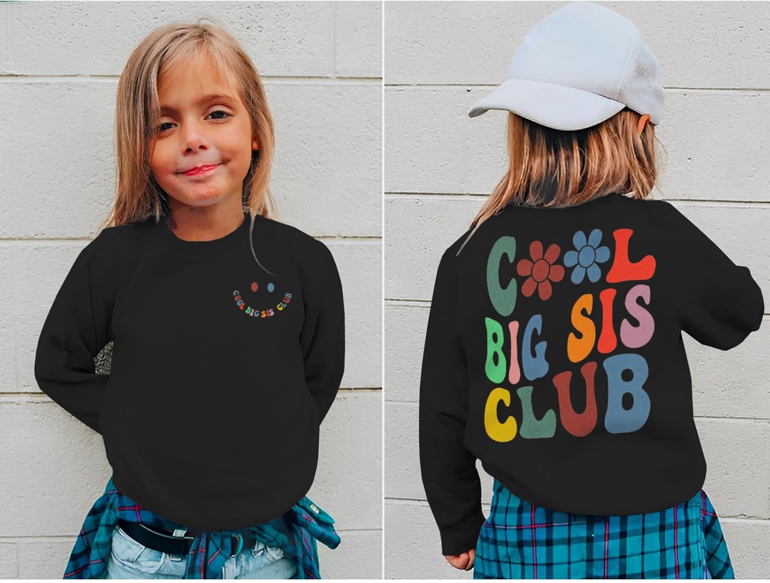 Big Sister Sweatshirt for Toddler Baby Girl Cool Big Sis Club Pullover Shirt Kids Crewneck Long Sleeve Fall Outfit - Image 5