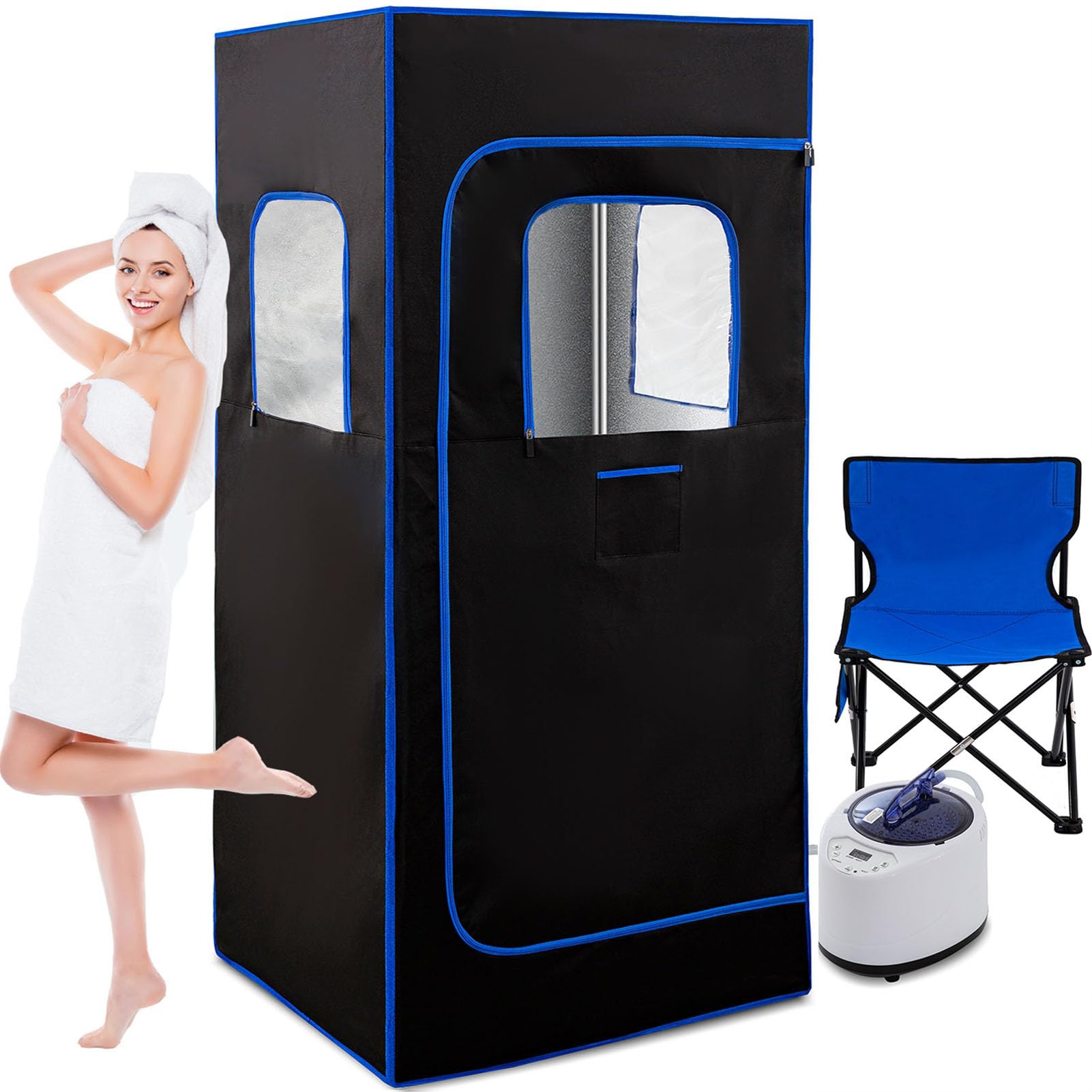 Sauna Box, Portable Sauna for Home, Personal Steam Sauna with Steamer, 99 Minute Smart Timer, 9 Level, Remote Control, Personal Steam Room for Spa, Indoor