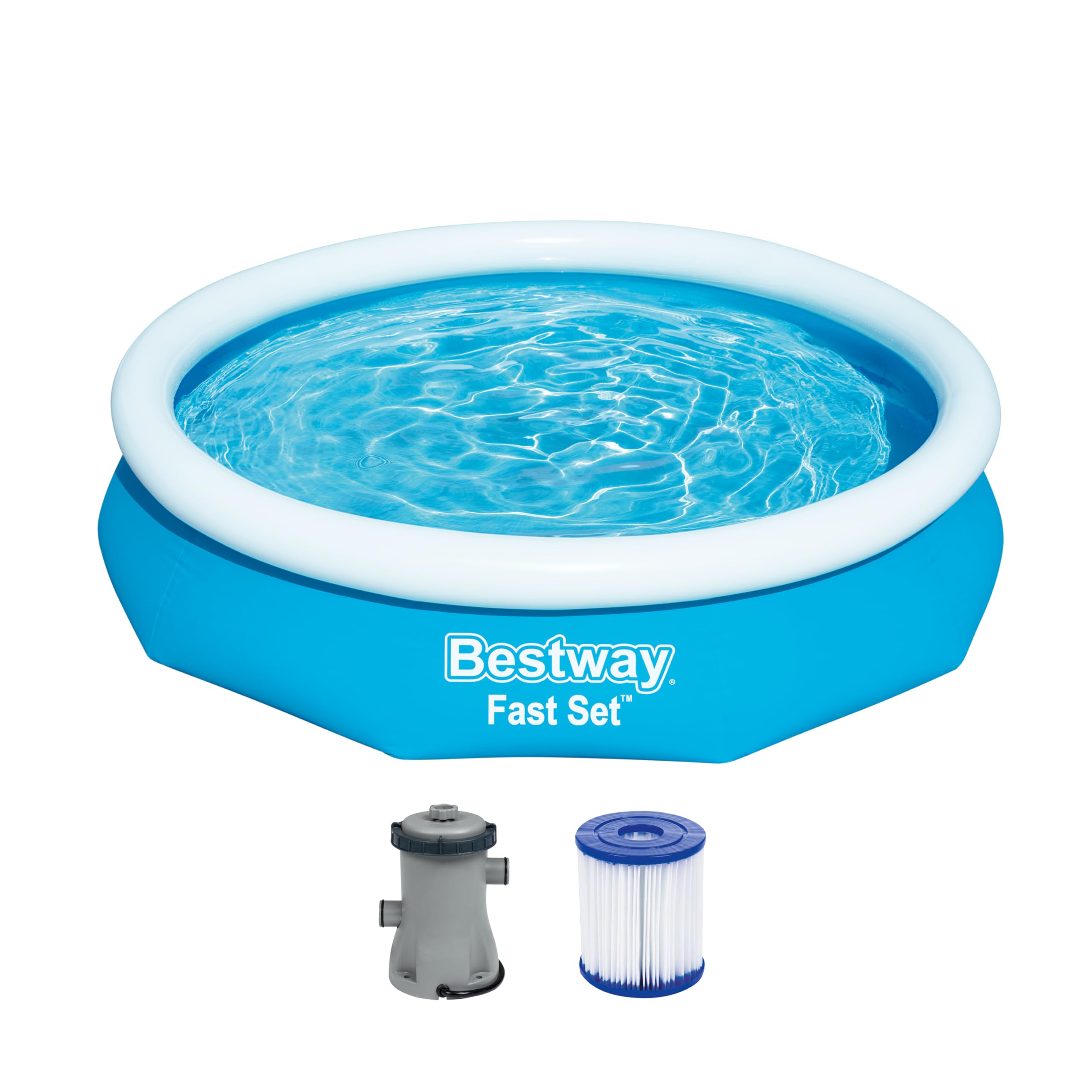 Bestway® Fast Set™ Aufstellpool-Set mit Filterpumpe Ø 305 x 66 cm, blau, rund