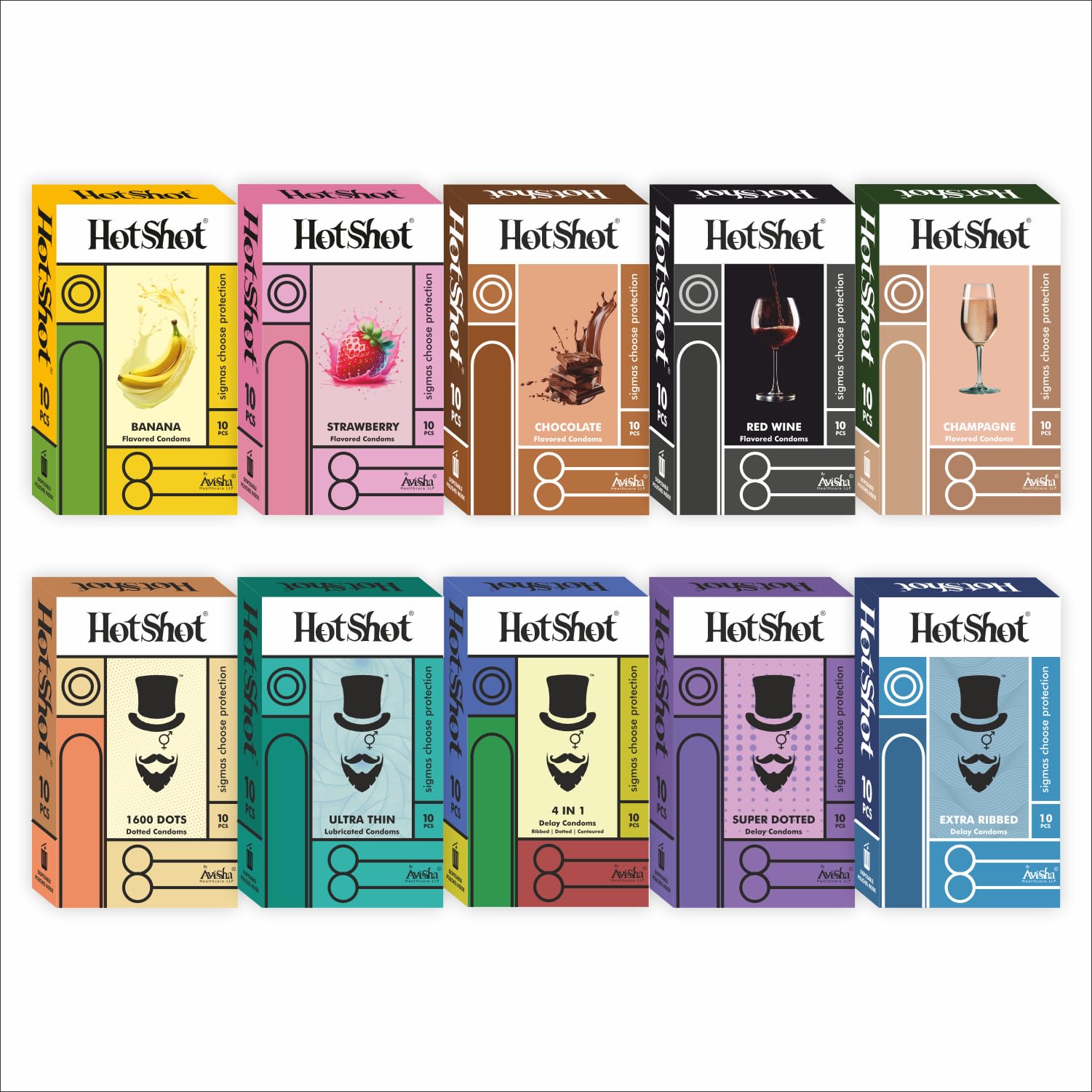 Condom Combo Pack of 100 | 4IN1, 3IN1, Ribbed and Dotted, Flavored, Delay With Thin Latex Condoms (Set of 10)-image-10