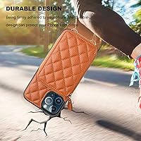 Vista 8 de Bocasal Funda tipo cartera cruzada para iPhone 13 Pro, con bloqueo RFID, de piel sintética, con cremallera, funda tipo cartera con función atril