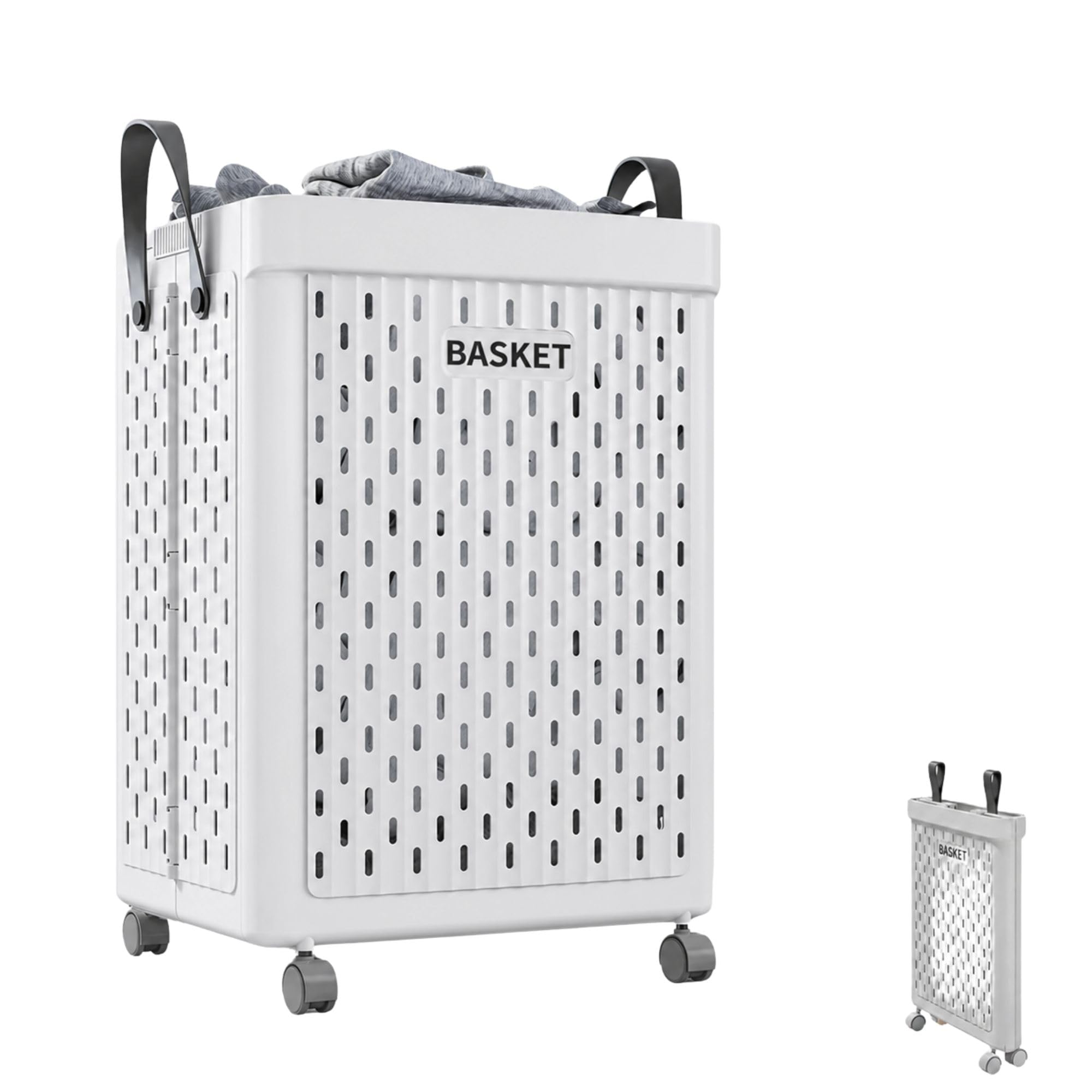 Corbeille à linge à roulettes idéale pour buanderie et chambre