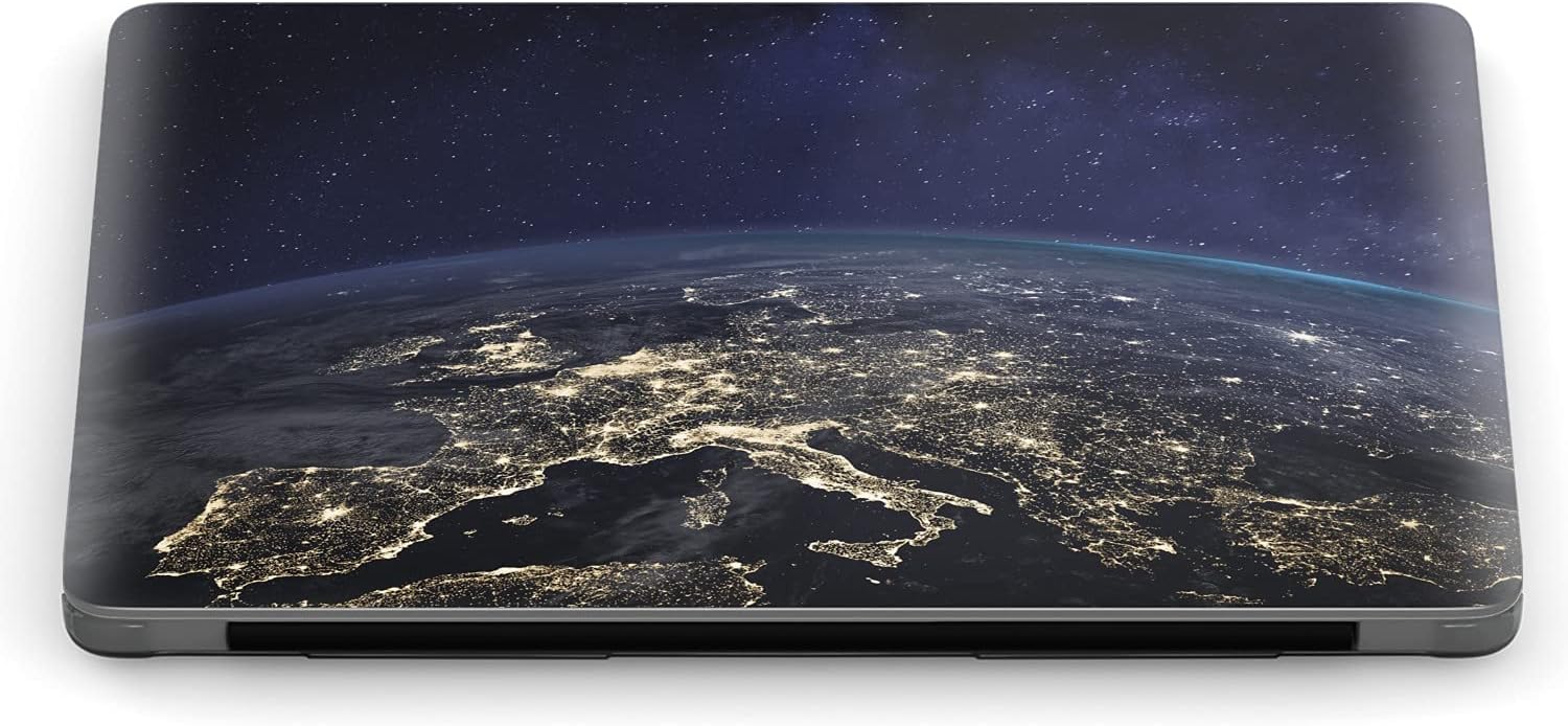 Mertak Hard Case Compatible with MacBook Pro 16 14 Air 15 13 inch M3 M2 M1 Mac 2024 2023 2022 2018 Print Stars Sky Protective Cover Earth Night Lights Planet Laptop Space Touch Bar Plastic