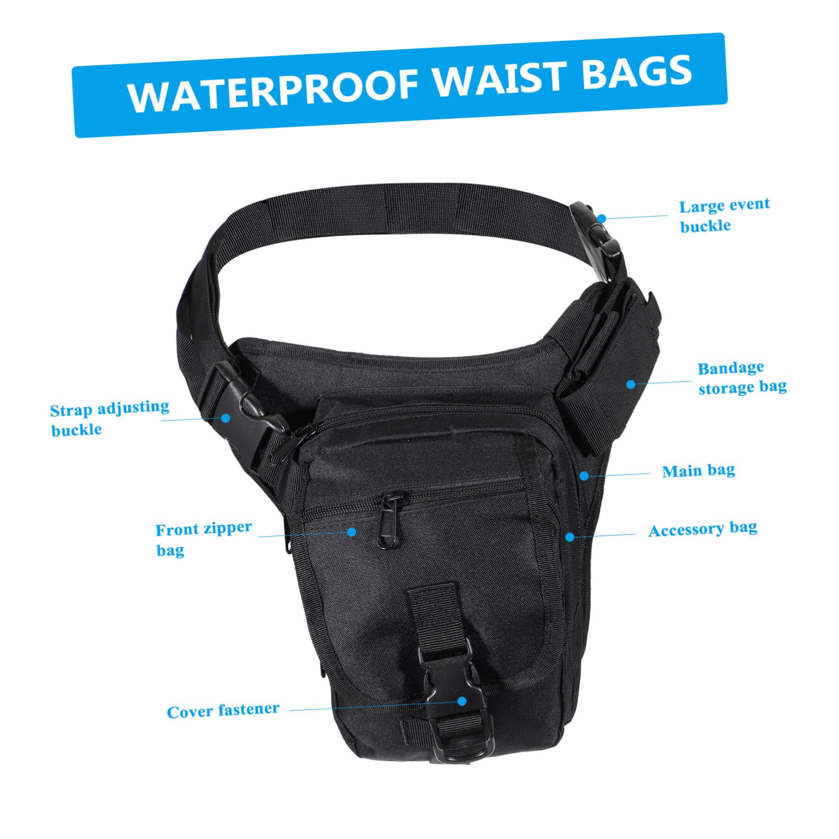 Hemobllo Bolsa Pierna Riñonera De Camping Riñonera Cangurera para Hombre para Actividades Al Aire como Camping Senderismo o Ciclismo Material Resistente y Diseño Funcional