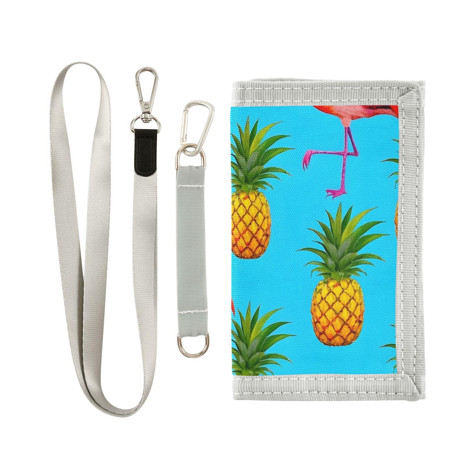 zyrtty Kids Wallets for Boys Girls Ages 4-18 Trifold, Flamingo Pineapple Pattern Wallet with Zippered Coin Pocket and Card Holders, Novelty Wallet for Childrens Birthday Gifts