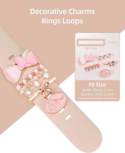 Miniatura 2 de Dijes de correa de reloj de dibujos animados compatibles con iWatch Series 8, 7, 6, 5, 4, 3, 2, 1, todos los modelos de mujeres, bonitos bucles