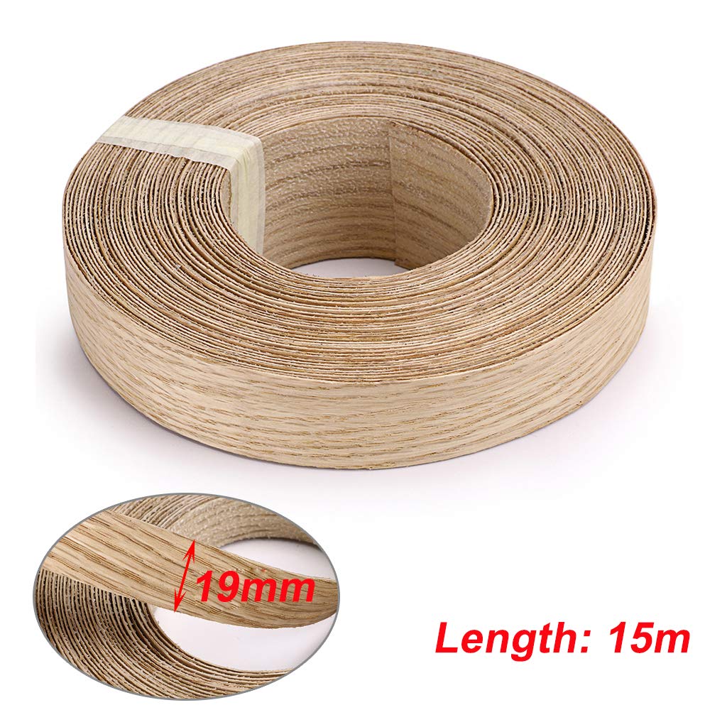 Skelang Impiallacciatura Legno, Legno impiallacciato, Striscia di canto termoadesiva in melammina, 19 mm× 15 m per mensola, armadio, telaio della porta (rovere rosso)