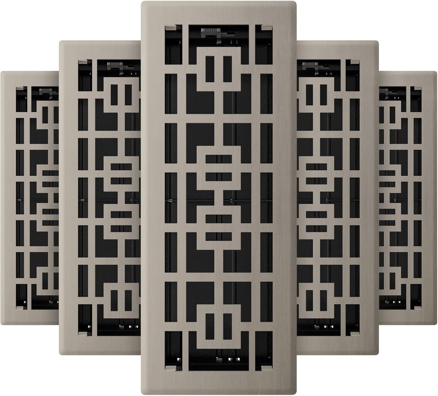 Imperial RG3295 Tokyo Decorative Floor Register, 4x12 Inch, Brushed Nickel, 5 Pack