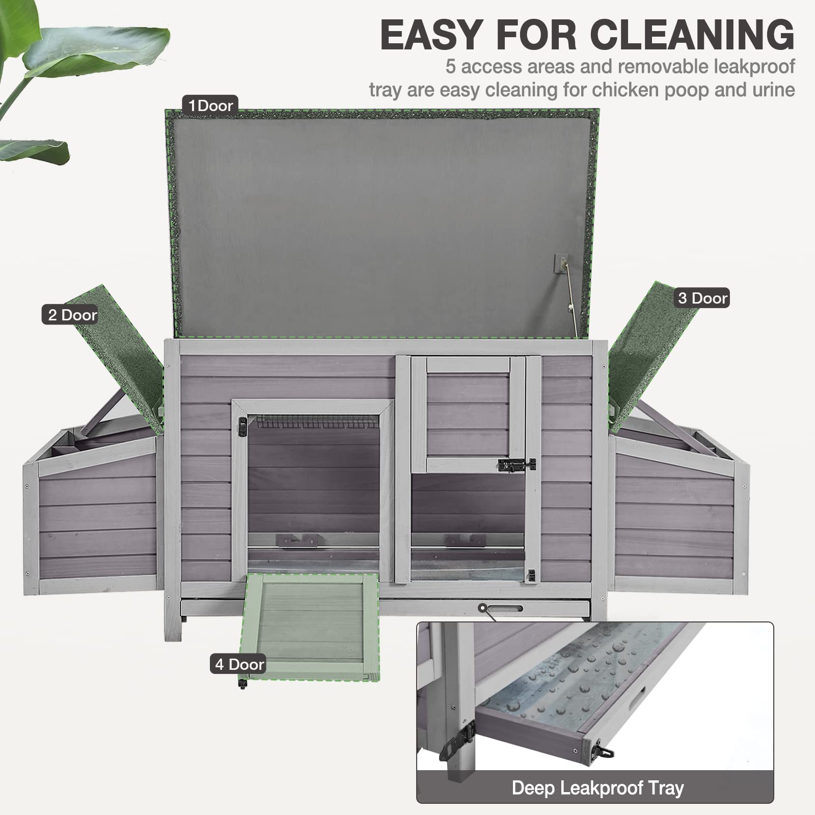 Chicken Coop Large Expandable Chicken House for Outdoor with Two