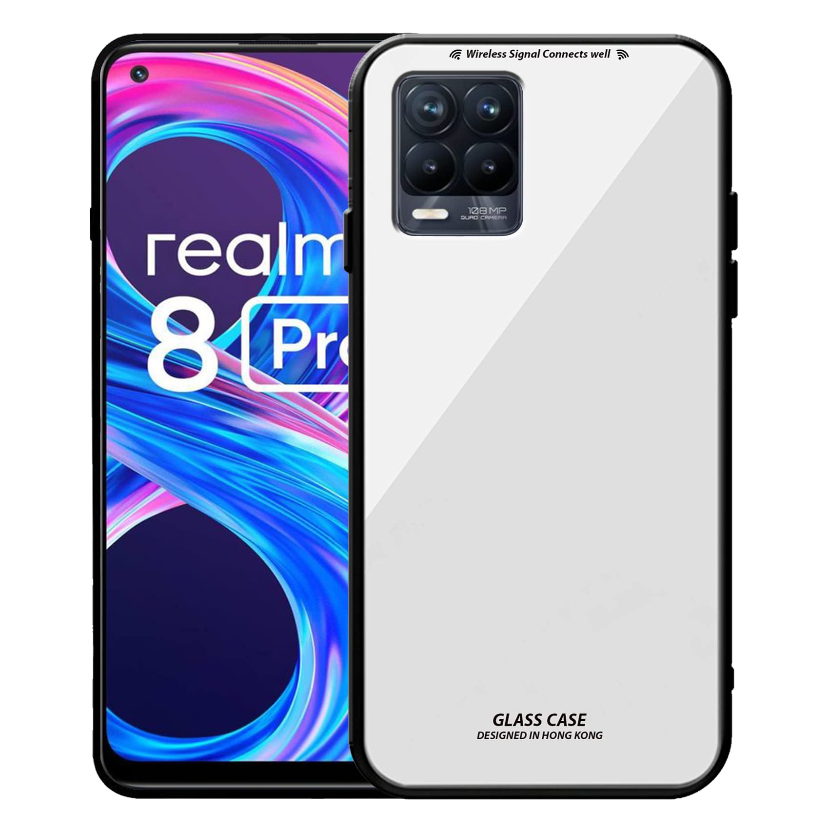 Sunshine®Luxurious 9H Toughened Glass Back Case Compatible with REALME-8 PRO Shockproof TPU Bumper Back Case Cover (REALME-8 PRO,White) [ Launch Offer ] (B0BWF7NGJ9) Amazon Price History, Amazon Price Tracker