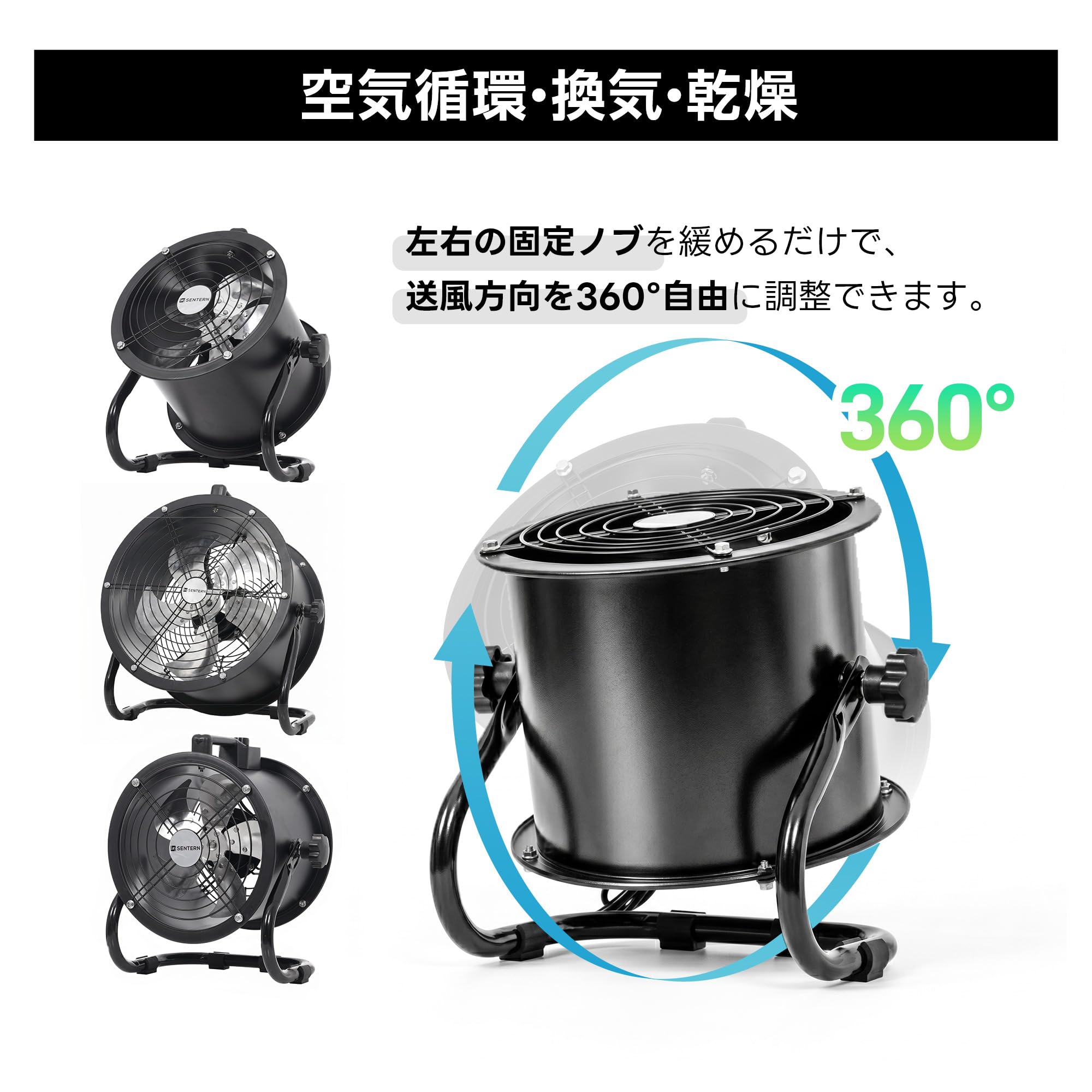 Amazon.co.jp: 送風機 業務用 12インチ 3000m³/h 羽根径 300mm 強力