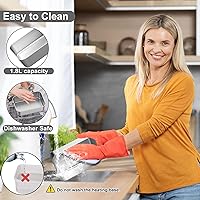 Vista 6 de Fiambrera eléctrica Akhia para adultos, fiambrera con calefacción de 100 W/1.8 L para hombres, trabajo/coche/camión, calentador de alimentos