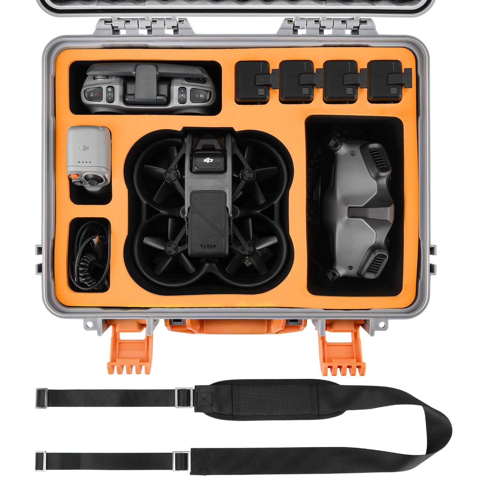 Hard Waterproof Carrying Case for DJI Avata Pro-View Combo (Goggles V2/2/Integra) Compatible With Motion/RC Motion 2, FPV Remote Controller