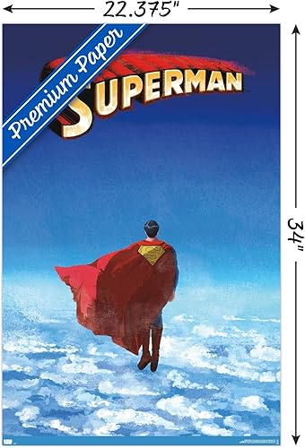 Miniatura 3 de Trends International DC Comics - Póster de pared de Superman - Skyline Clouds, 22.37 x 34.00 pulgadas, paquete de póster y clip prémium