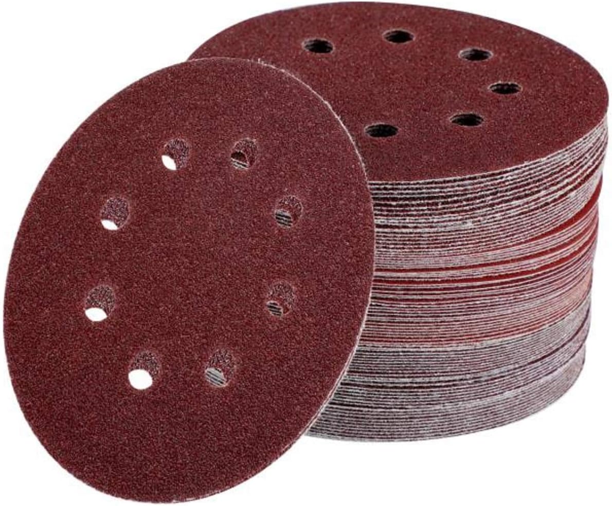 Sanding Discs Hook and Loop Sandpaper 5 Inch 8 Holes Sander Sheets for Random Orbital Sander 60/80/100/120/150/180/240/320 Grits, Pack of 80 - - 
