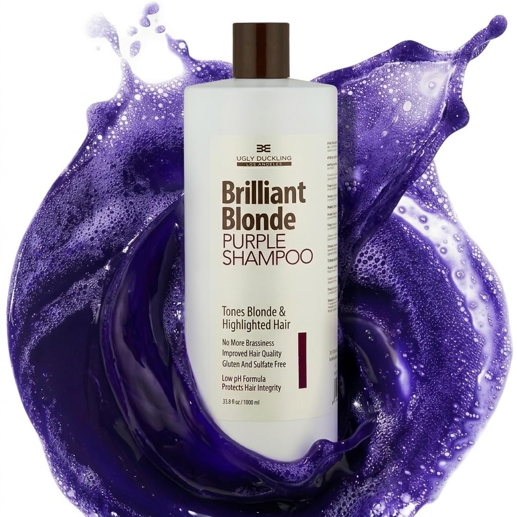 Brilliant Blonde Purple Shampoo 8.4 oz (250 ml). Tones Blonde & Highlighted Hair. Low pH Formula, Sulfate Free, Gluten Free#