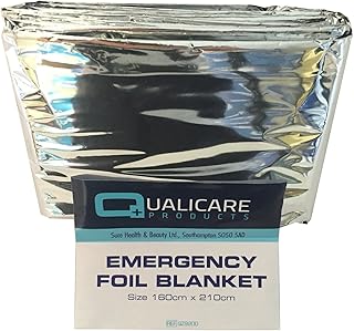 Sure Thermal 3 PACK OF QUALICARE THERMAL EMERGENCY FOIL SPACE FIRST AID SURVIVAL SILVER FOIL BLANKETS