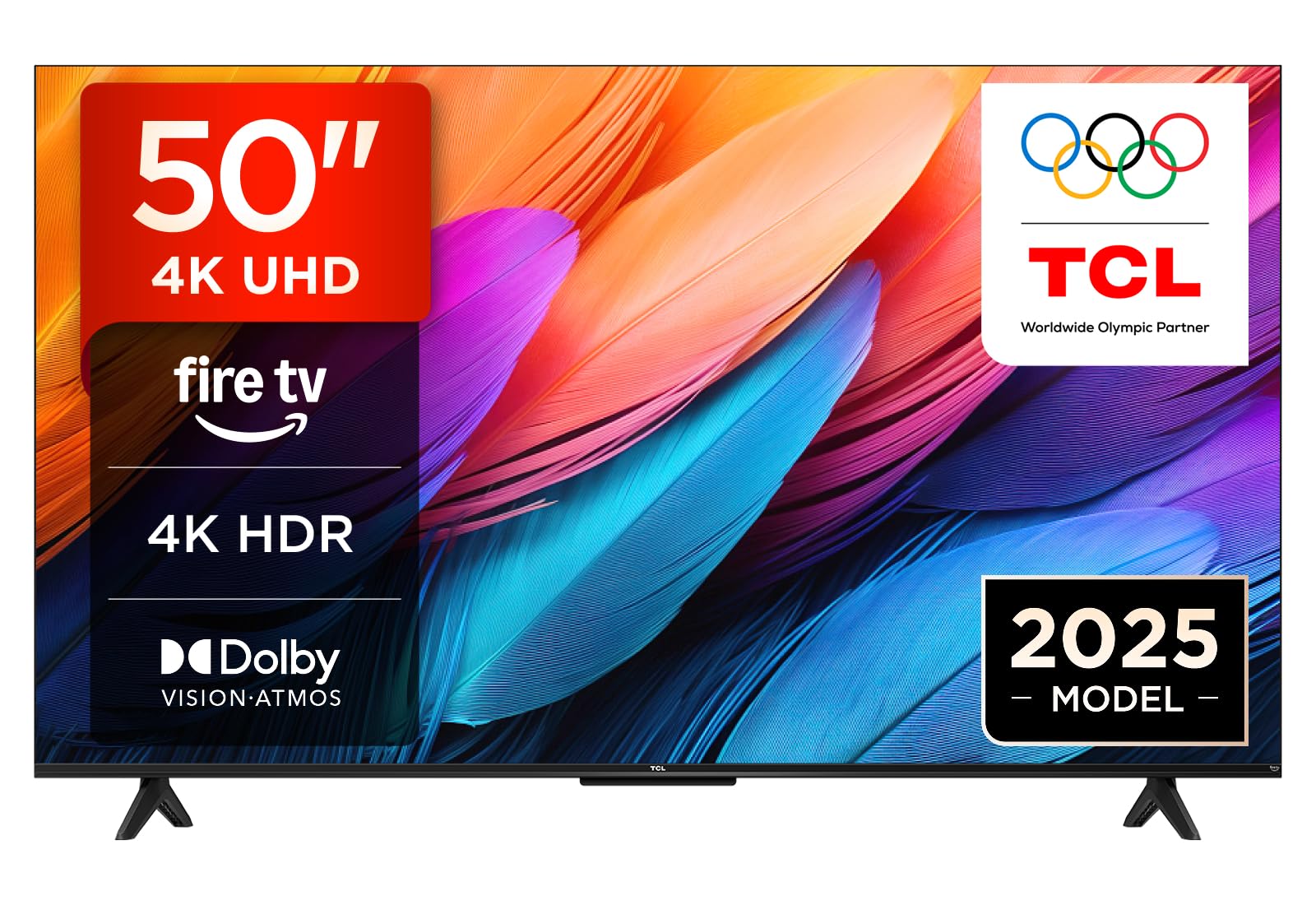 TCL - 50PF650 50 Pollici TV 4K Ultra HD, Smart LED e Fire TV (Dolby Vision, Dolby Atmos, DTS, HDR 10, Alexa integrato, Airplay2, Miracast)
