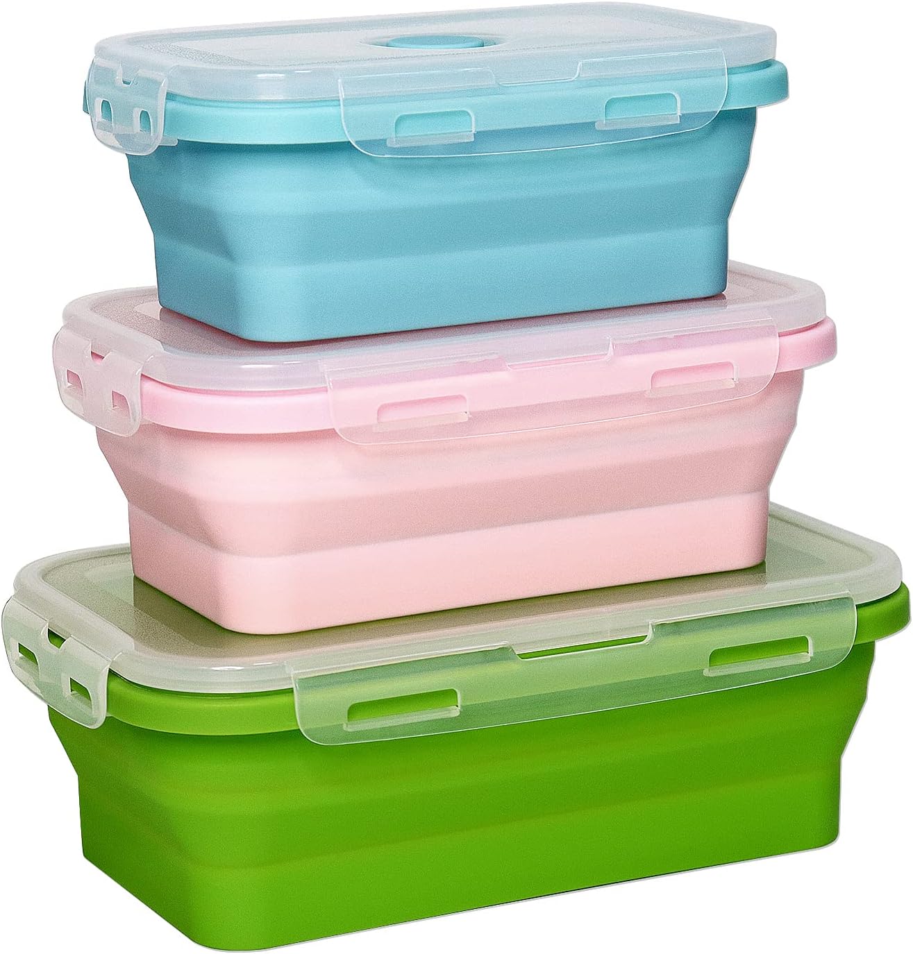 Goalfly Silicone Food Storage Containers with Lids, 3PCS