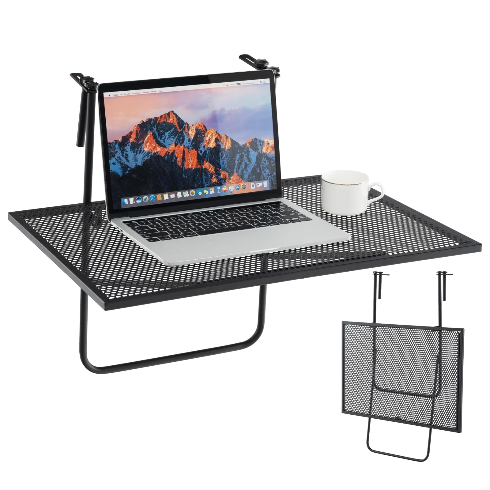Mesa de terraza para barandilla GOPLUS ideal para desayunos en el patio