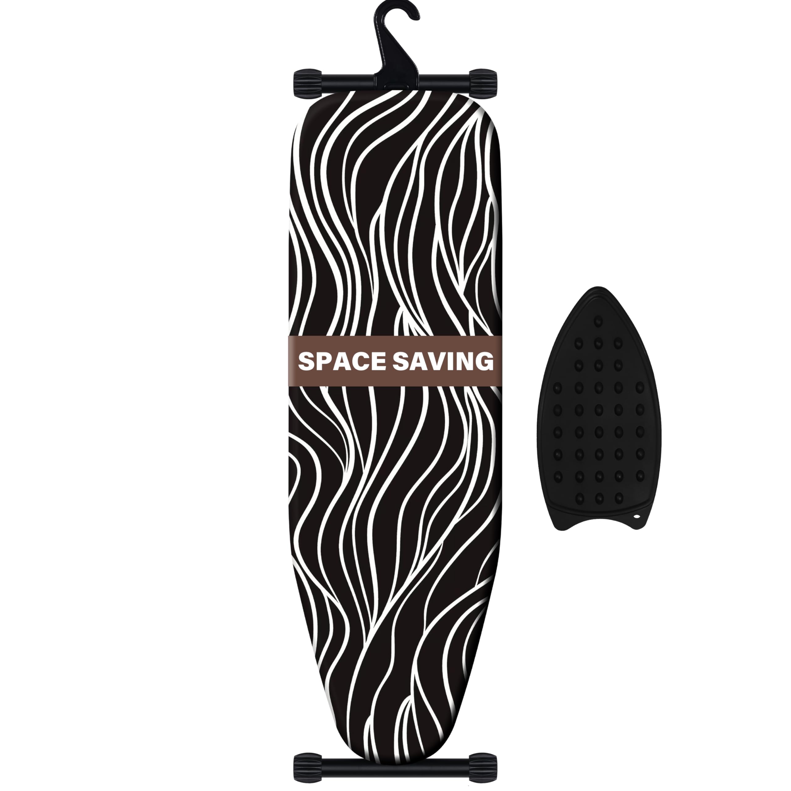 veiox Foldable Ironing Board, Compact and Space Saver Iron Board, Full Size?Extra Thick Heavy Duty Padded Cover?Non Slip Feet, Heat Reflective Surface, Perfect for Quick Ironing Tasks