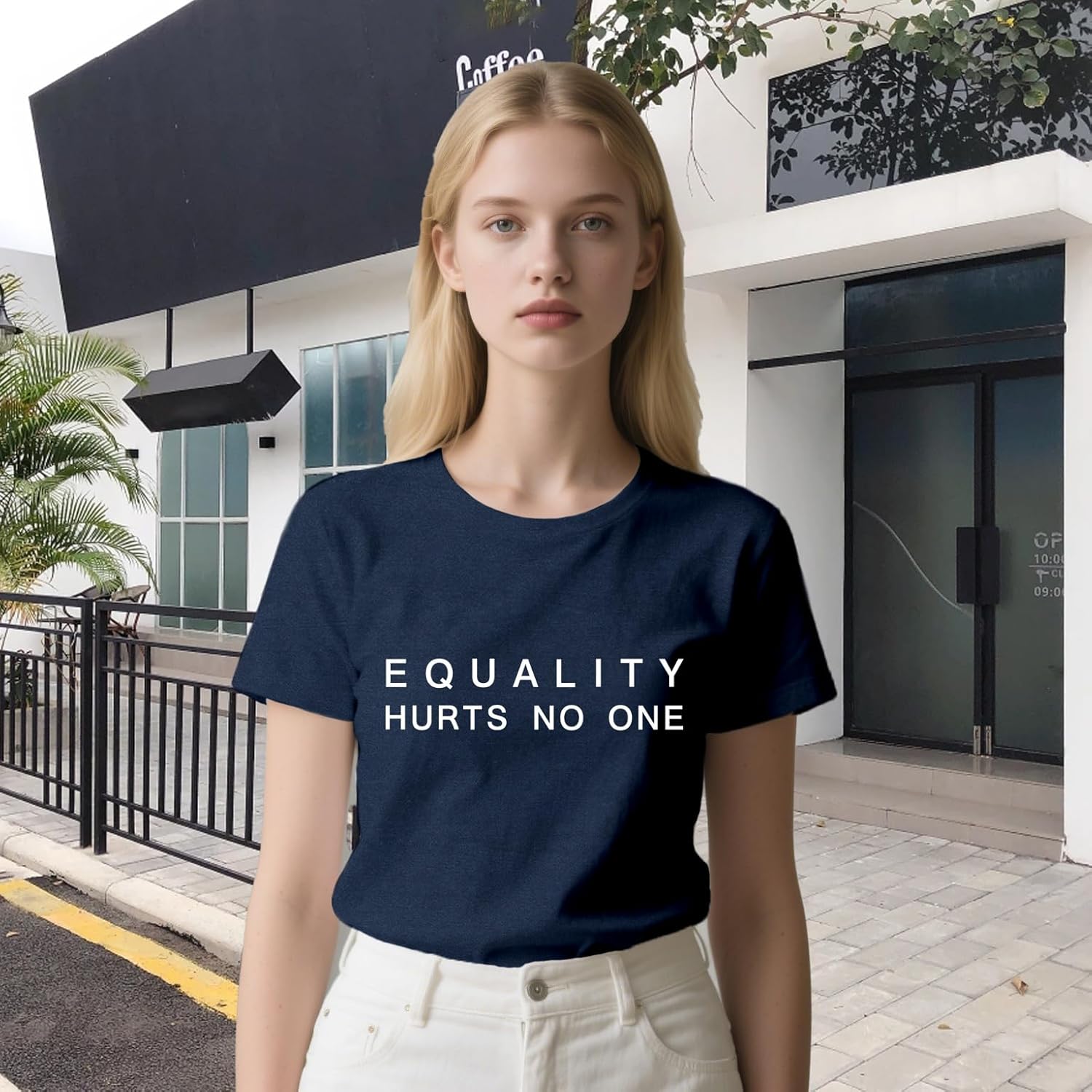 Womens Equality Shirt Human Rights T-Shirts Equality Hurts No One Printing Tee Tops - Image 3