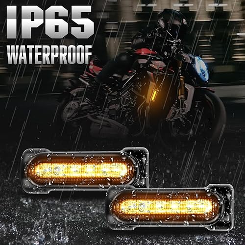 Miniatura 7 de OPL5 Luces de Barra de Carretera para Motocicleta Switchback Luces de Conducción LED Ámbar Señales de Giro Blanco Conducción RGB Atmósfera LED Luces
