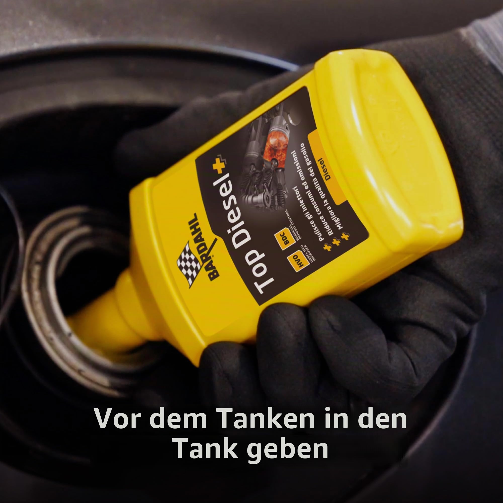 Bardahl - Top Diesel-Additiv, schmiert die Hochdruckpumpe, schützt das gesamte Kraftstoffsystem, reduziert Kraftstoffverbrauch und Schadstoffemissionen, 4 x 250 ml