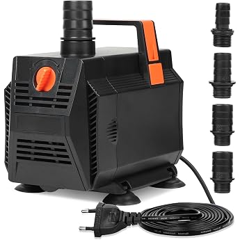 SWAWIS Water Pump Submersible Pump 30 W 2000 L/H Pond Pump Fountain Pump Amphibious with Flow Control Submersible Pump Aquarium Pump Water Submersible Water Pump with 4 Nozzle Fountain Pumps