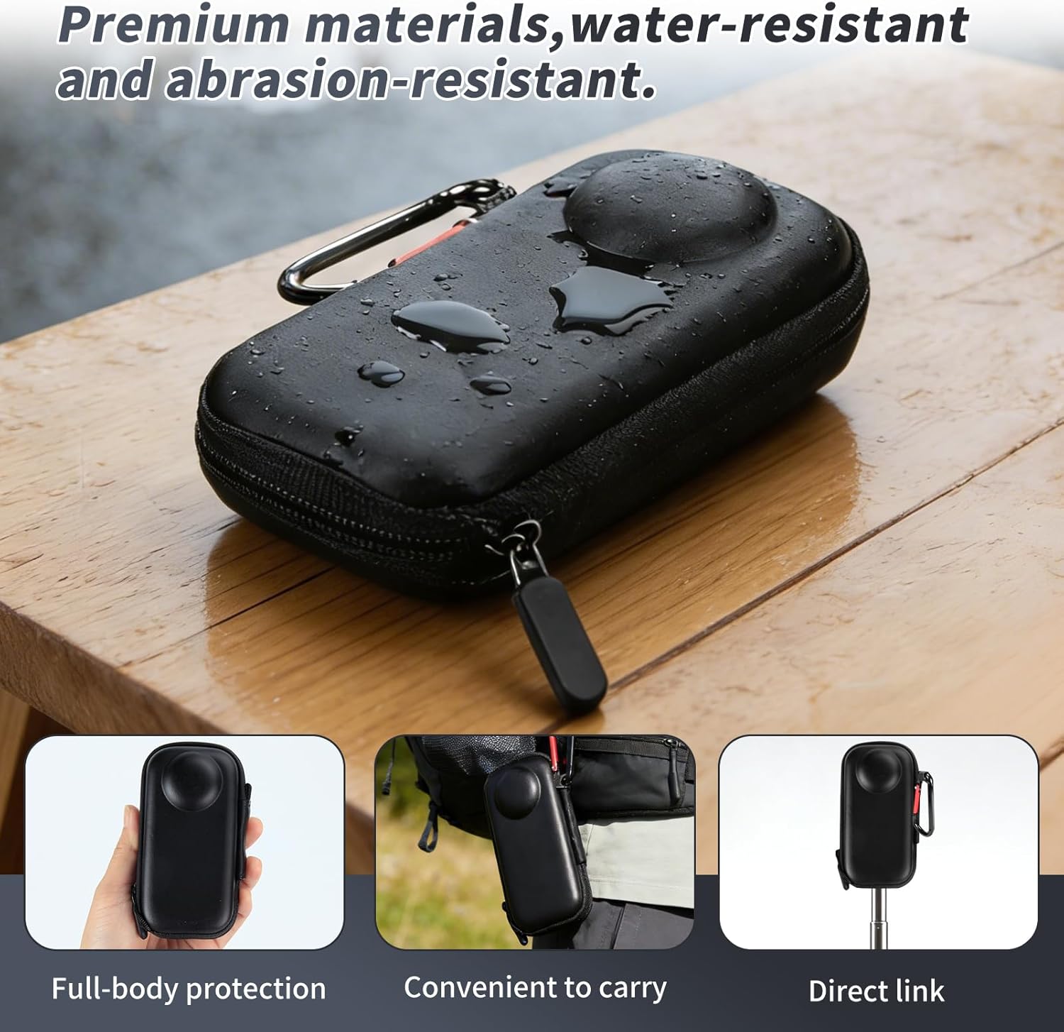 Camera Protective Kit for insta 360 X4 Air Accessories Include-Screen Protector/Lens Guard/Silicone Protective Cover/Camera case(with Buckle)