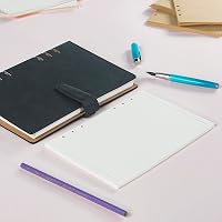 OVISEEN A5 Linkovaný papier do špirálového diára, 6 krúžkov, 135 listov, 100 g/m², riadkovanie 8 mm, kompatibilný s Filofax, náplň do diára 5