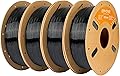 ERYONE PETG Lite Filament 1.75mm, 4kg PETG Lite Filament +/- 0.03mm, 1kg/Spool, 4 Pack, Black