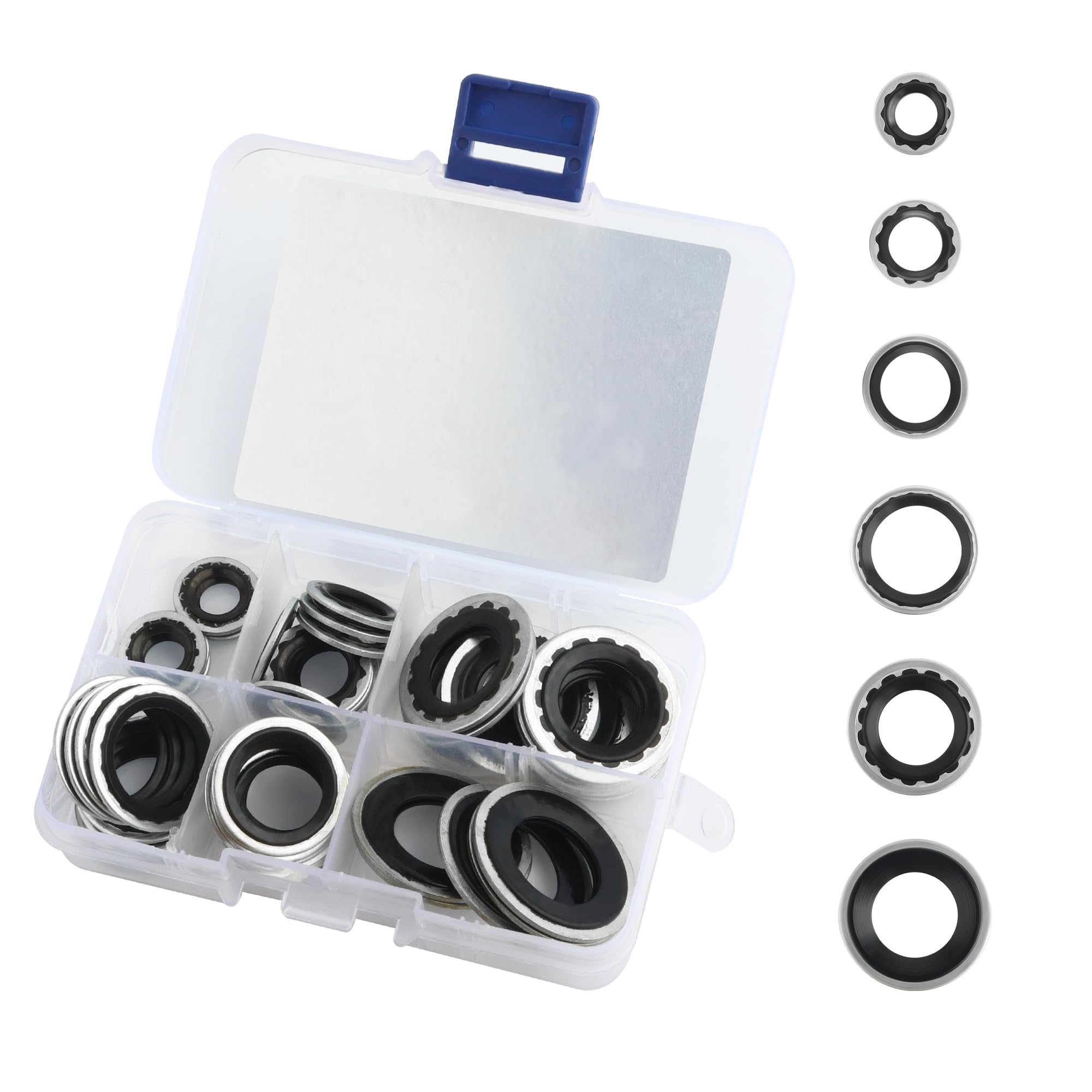 carleef 45 Pcs Car AC Gasket Kit Versatile AC Seal Kit for Attaching Car Air Conditioner Compressor Bumper Door Panel Universal AC O-Ring Kit